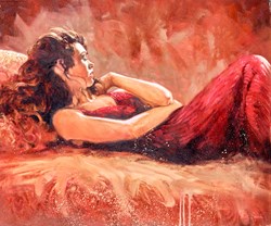 Reclined In Thought by Mark Spain - Original Painting on Stretched Canvas sized 24x20 inches. Available from Whitewall Galleries
